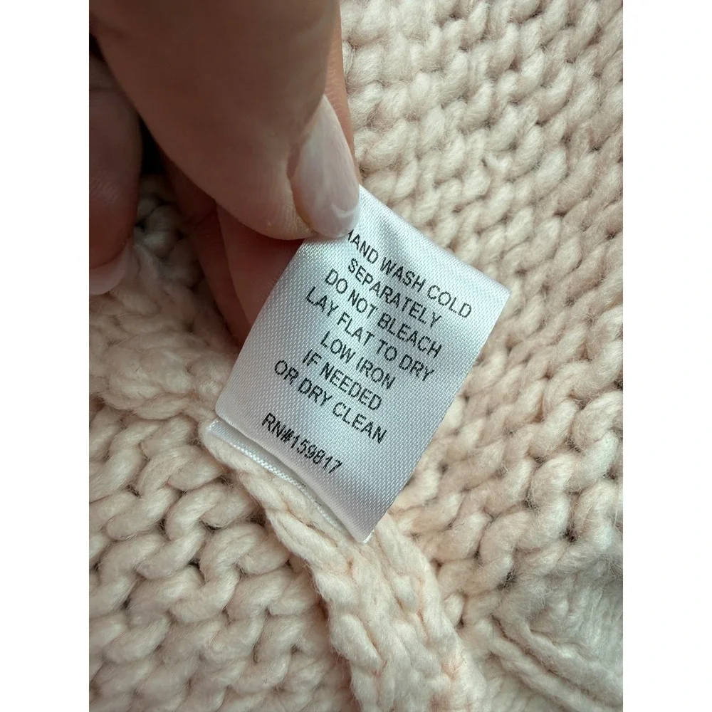 Altar'd State Daisy Flower Chunky Knit Open Front Cardigan Pink XL Coquette - Picture 10 of 10